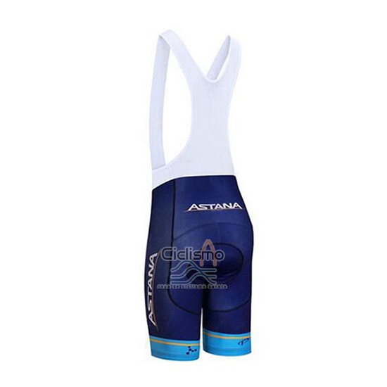 Astana Ropa Ciclismo Culotte Corto 2018 Mangas Cortas APagado Azul